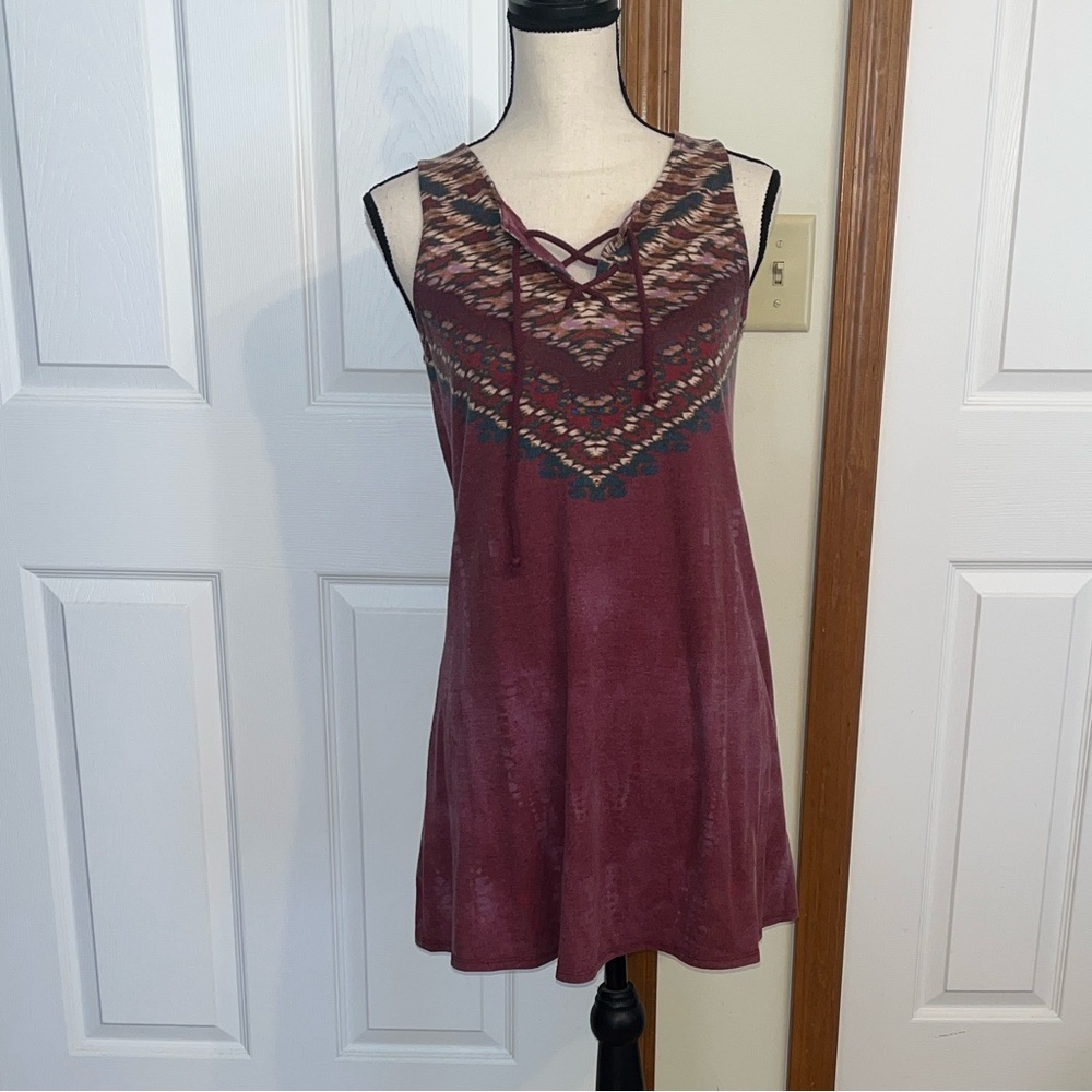 About A Girl Maroon Dress